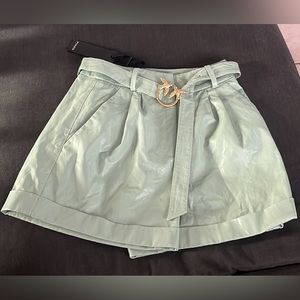 Pinko Faux Leather Bonnie Shorts Size 38 XS